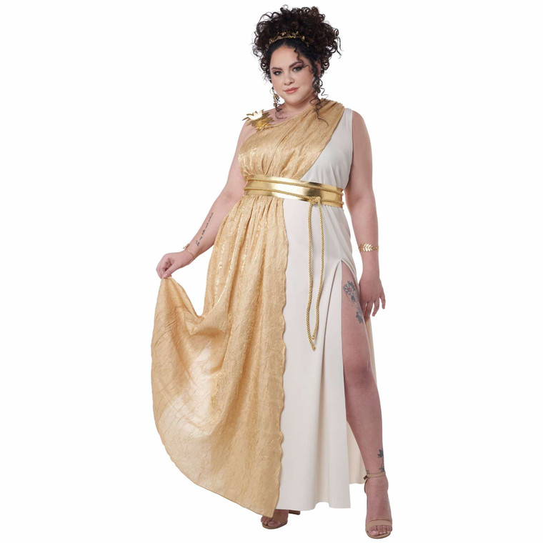 Golden Goddess Greek Roman Cleopatra Ancient Toga Adult Womens Costume Plus