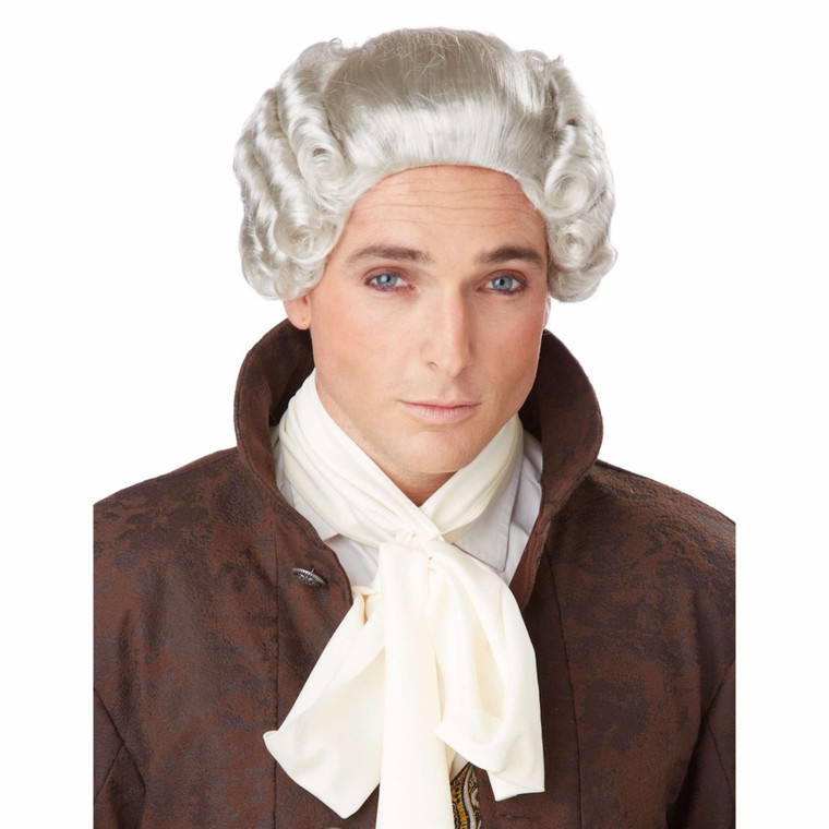18th Century Peruke Grey Judge Colonial Men Costume Wig