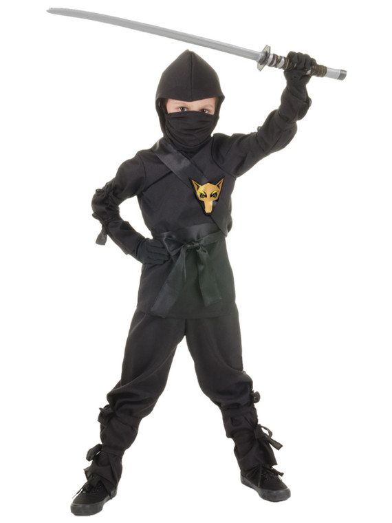 Ninja Black Fox Stealth Japanese Asian Warrior Book Week Boys Costume