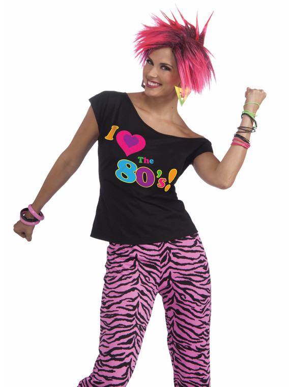 I Love The 80s Remix 1980s Disco Retro Party Women Costume Shirt Top