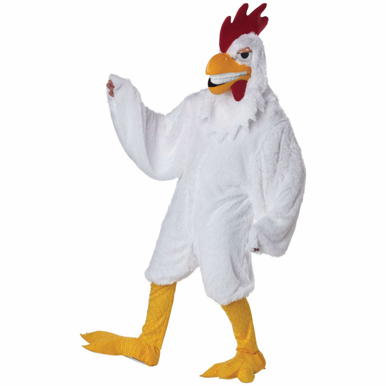 What The Cluck White Chicken Rooster Chick Hen Farm Animal Adult Mens Costume