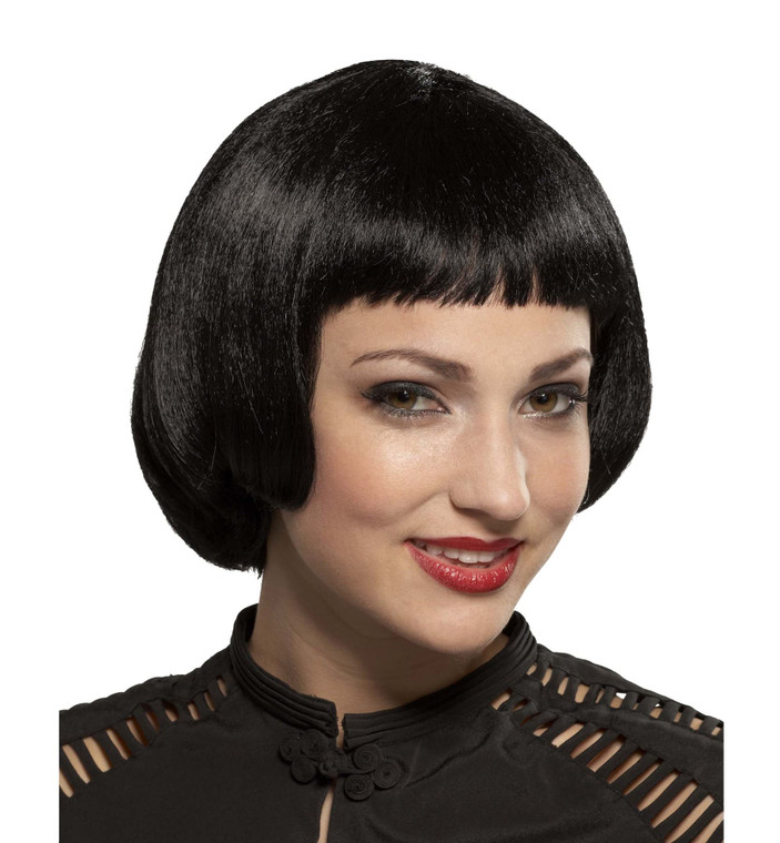 Flapper Sassy Black 1920s Gatsby Short Bob Cabaret Womens Costume Wig