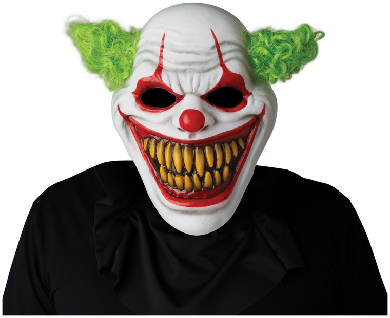 Ha Ha Homocidal Horror Clown Joker Evil Adult Mens Costume Light Up 1/2 Mask