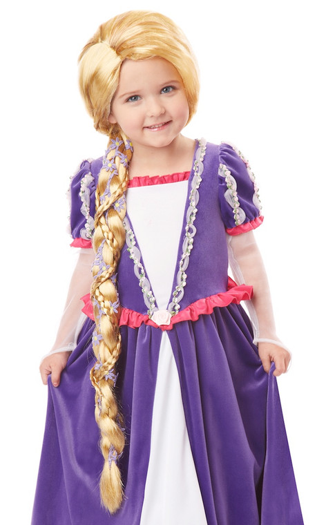 Rapunzel Princess Blonde Braid Story Book Week Girls Costume Wig