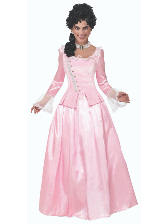 Colonial Maiden Victorian British Historical Olden Day Pink Adult Womens Costume