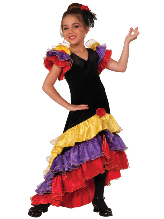 Flamenco Deluxe Dancer Latin Spanish Spain Senorita Book Week Girls Costume