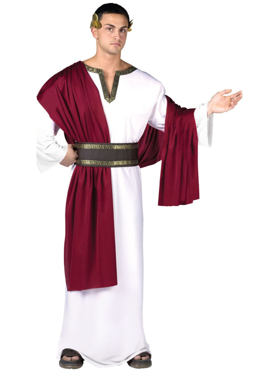Deluxe Julius Caesar Roman Greek Emperor Toga Party Dress Up Adult Mens Costume