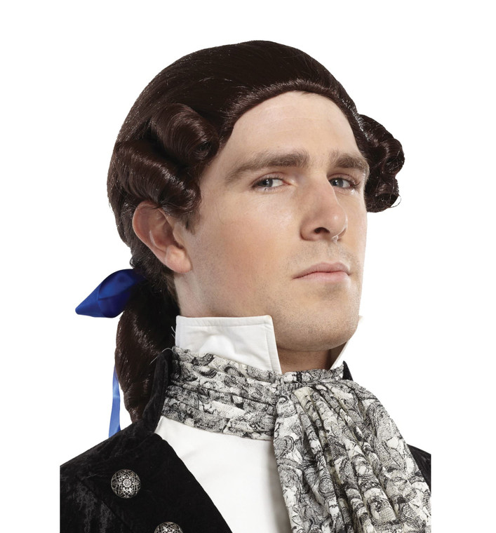 Royal Grand Brown Colonial Judge George Washington French Men Costume Wig