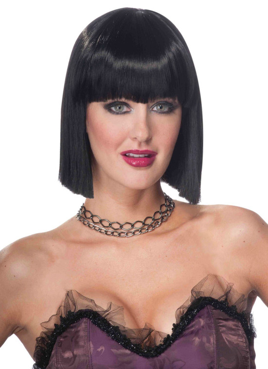 Vibe Bob Black Cleopatra Fringe Women Costume Wig