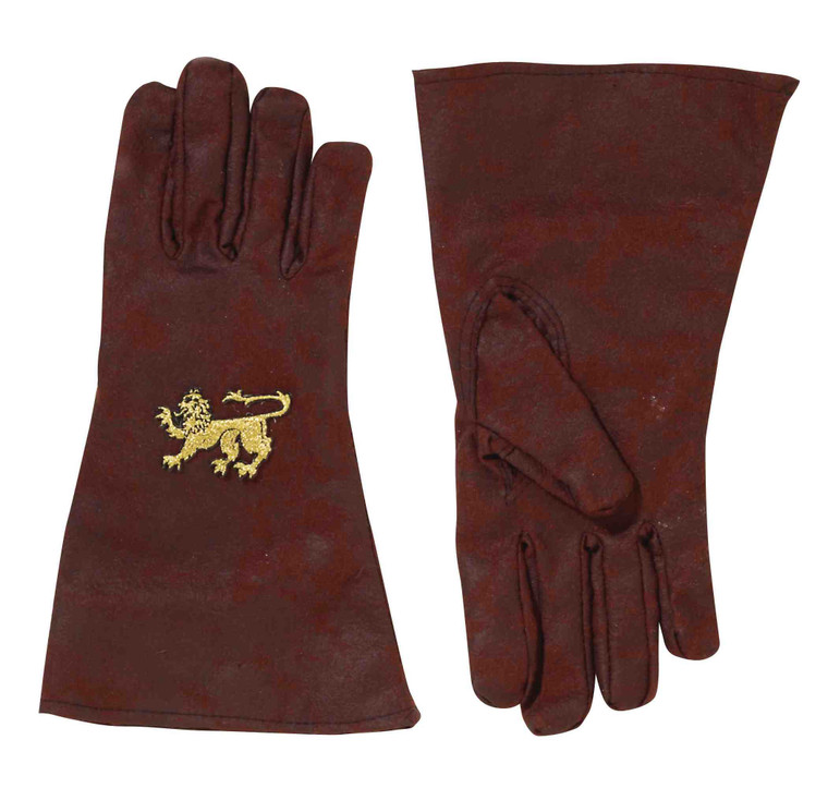 Medieval Knight Renaissance Crusader King Arthur Brown Mens Costume Gloves