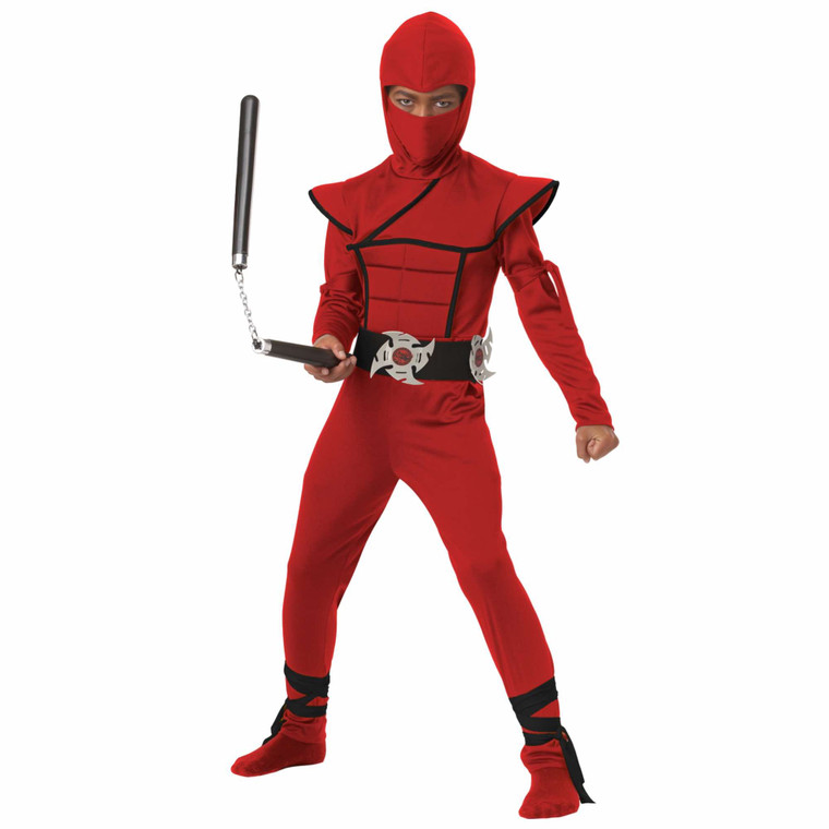 Stealth Ninja Red Japanese Asian Warrior Book Week Child Boys Costume