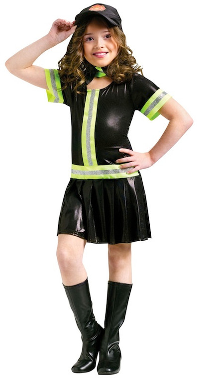 Fire Chief Fighter Fireman Uniform Dress Up Girl Costume
