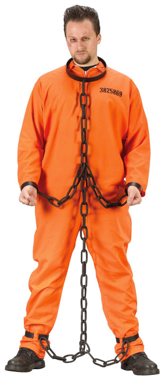Convict Prisoner Jailbird Costume Chain Gang Links Shackles