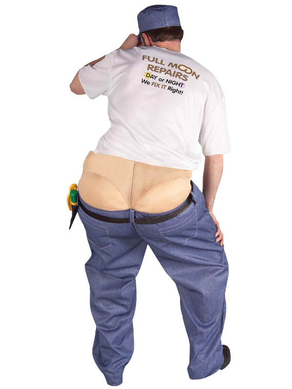 Full Moon Repairman Fat Plumber Handyman Funny Stag Bucks Night Mens Costume