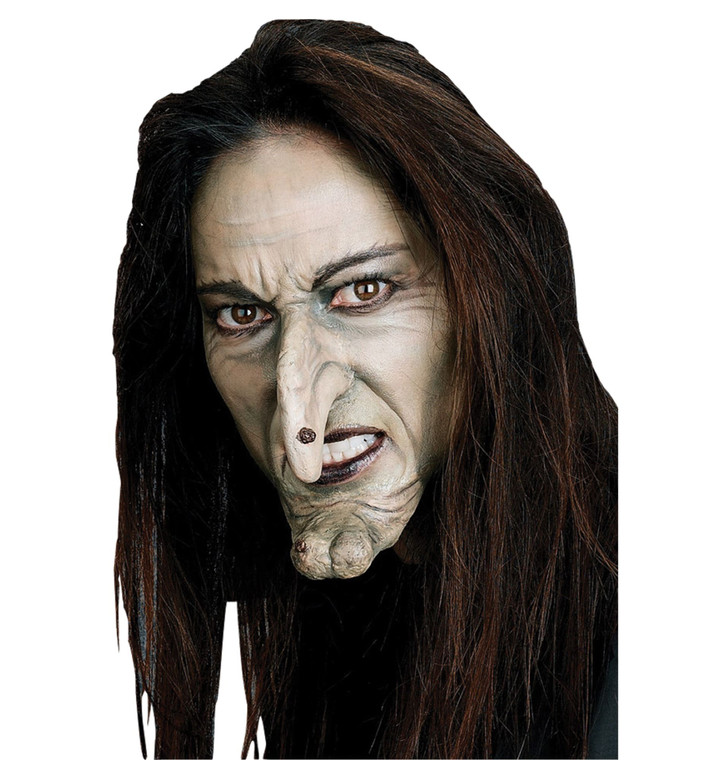 Witch Wicked Wizard Sorceress Womens Costume Prosthetic Crooked Nose And Chin