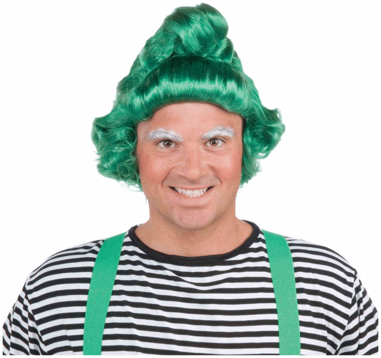 Oompa Loompa Willy Wonka and the Chocolate Factory Green Elf Mens Costume Wig