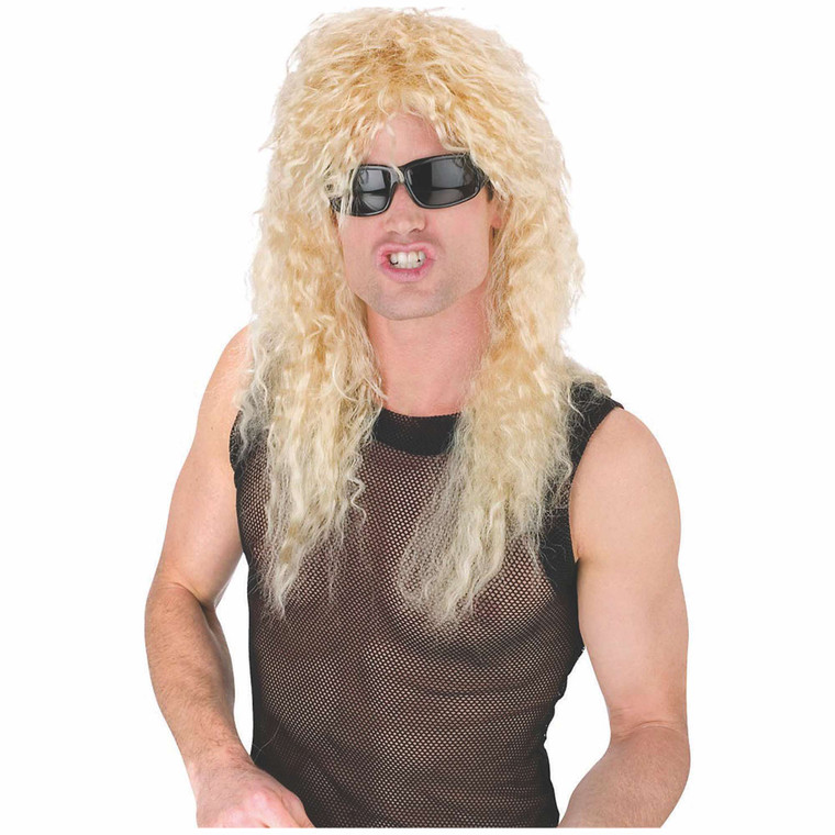 Headbanger 80s Blonde Mens Wig