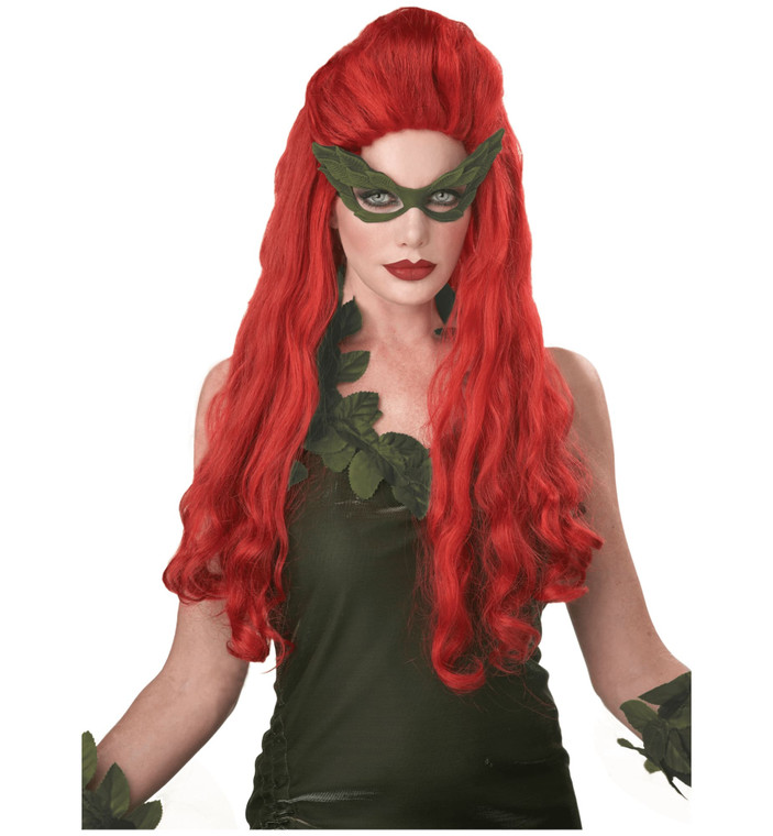 Lethal Beauty Poison Supervillain Red Womens Costume Wig