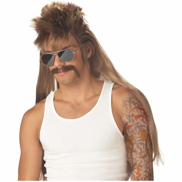 Mississippi Mud Flap 80s Mullet Dirty Blonde Men Costume Wig