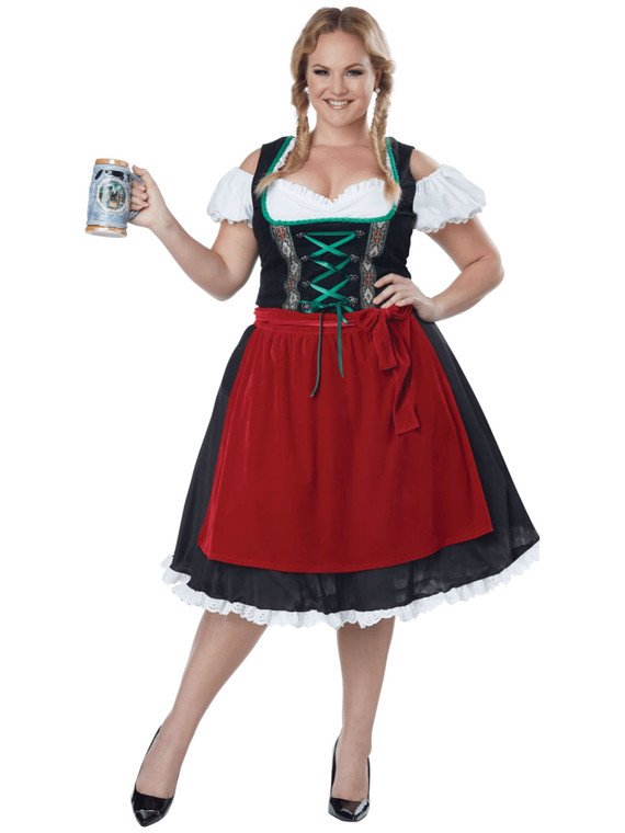 Oktoberfest Fraulein Beer Maid Gretchen German Heidi Womens Costume Plus