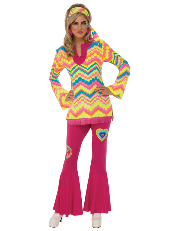 Mod Girl Go Go GoGo 1960s 1970s Hippie Hippy Retro Disco Adult Womens Costume