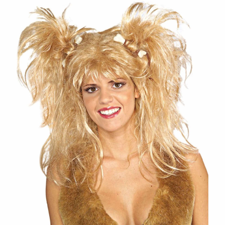Deluxe Cavewoman Wilma Flintstone Jungle Jane Blonde Costume Women Wig