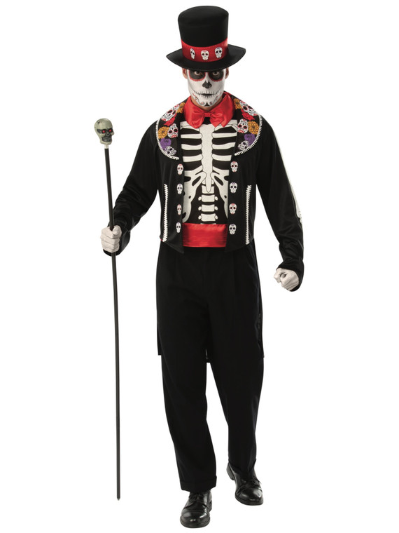 Day of the Dead Man Senor Skulls Skeleton Mexican Spanish Adult Mens Costume