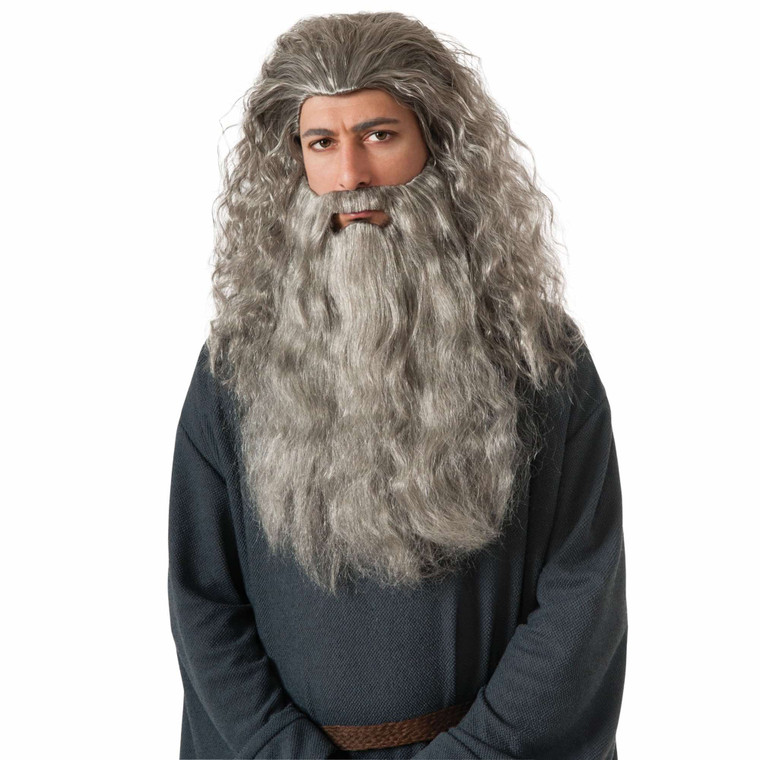 Gandalf Wizards Merlin The Hobbit Movie Men Costume Wig & Beard