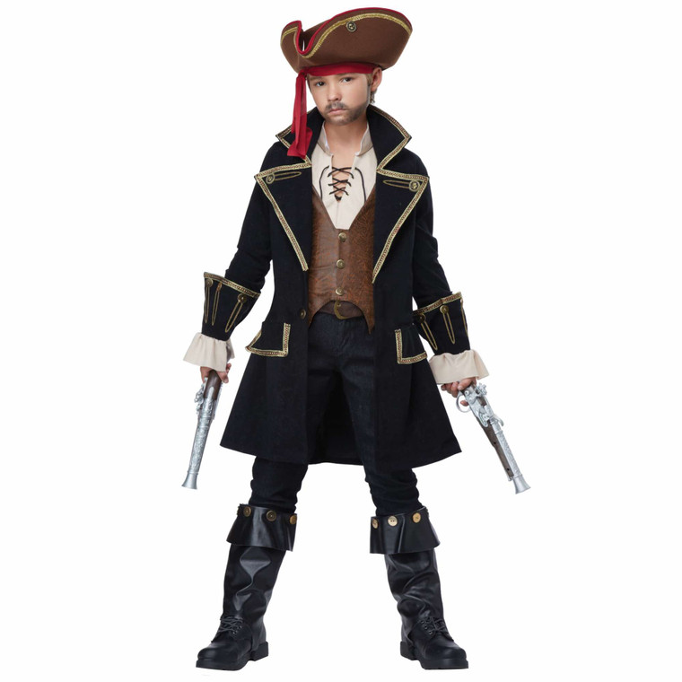 Deluxe Pirate Captain Cutthroat Buccaneer Carribbean Book Week Boys Costume
