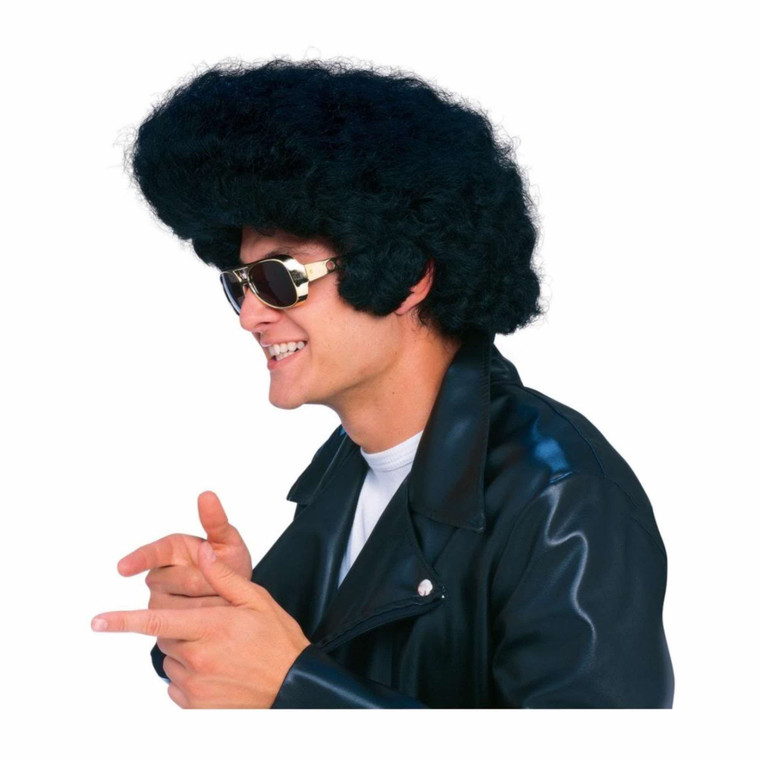 Rock & Roll King 1950s Greaser Large Pompadour Men Costume Wig