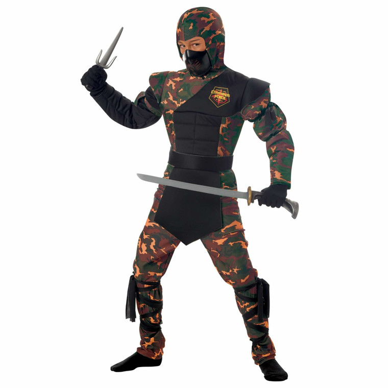 Special Ops Ninja Stealth Japanese Warrior Camo Military Karate Boys Costume