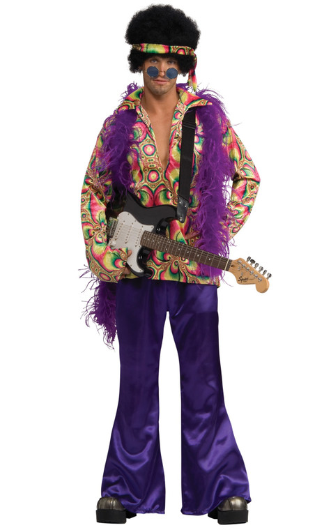 Purple Daze 1960s 1970s Hippie Hippy Disco Groovy Retro Mens Costume STD