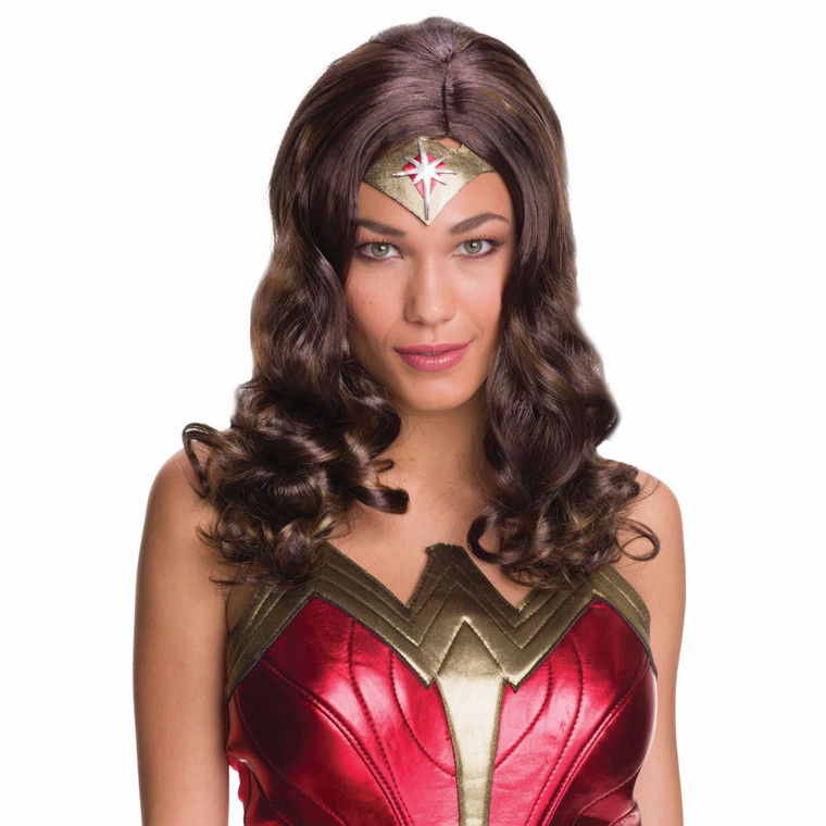 Wonder Woman Classic Batman v Superman Superhero Brown Women Costume Wig