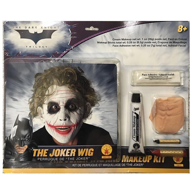 The Joker Batman Supervillain Deluxe Men Costume Makeup Kit & Wig