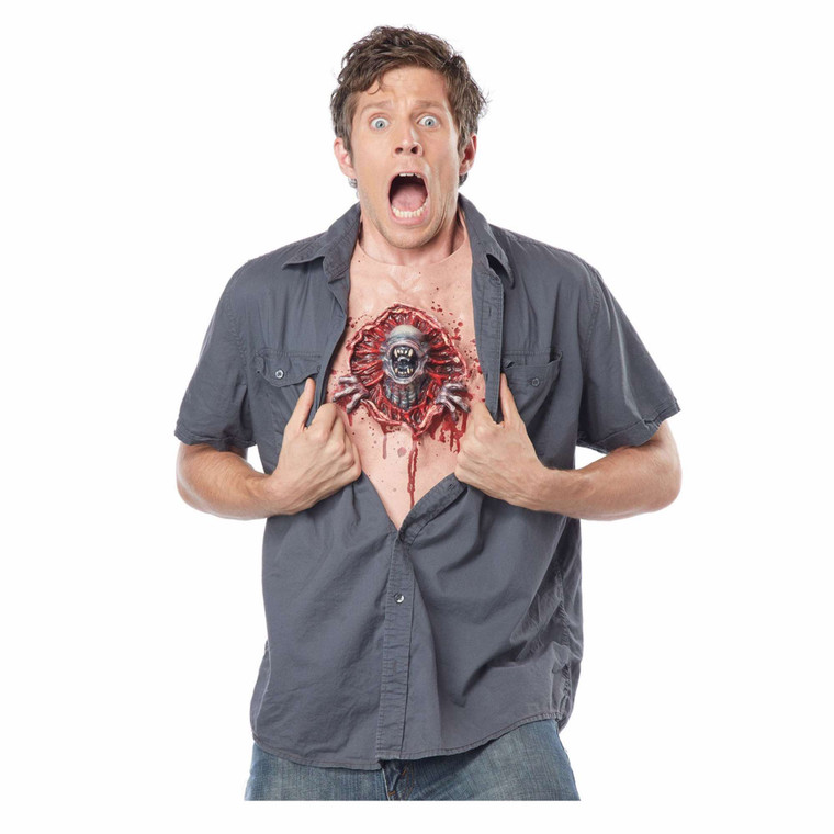 Parasite Alien Blood Horror Halloween Men Costume Vinyl Chest Cover