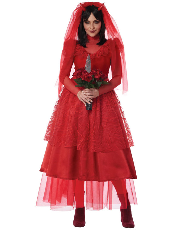 Bride From Hell Bride Red Beetle Ghost Bride Adult Womens Costume