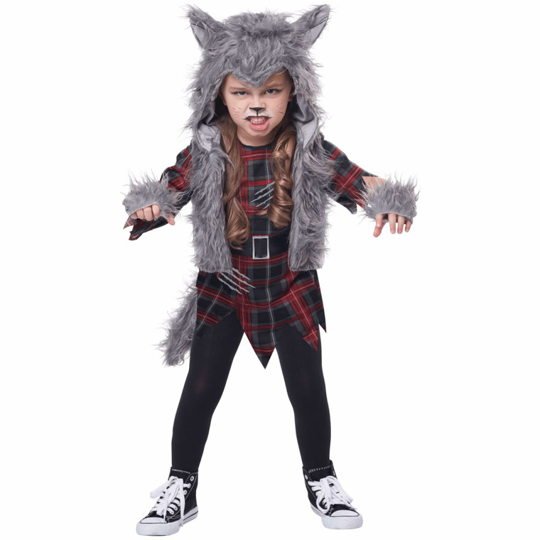 Wee-Wolf Girl Wolf Monster Horror Scary Halloween Toddler Girls Costume