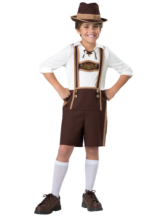 Bavarian Guy Oktoberfest Lederhosen German Fancy Dress Up Boys Costume