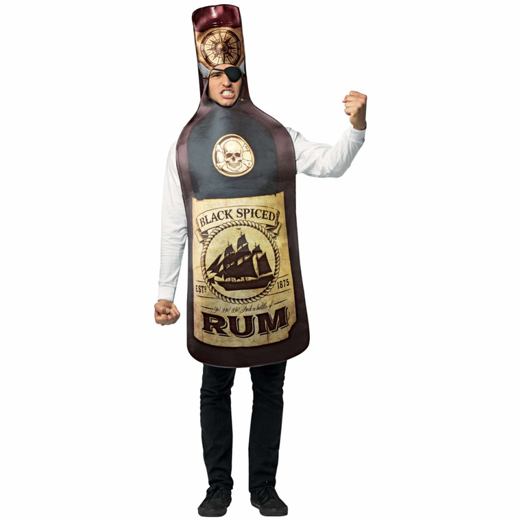 Rum Bottle Liquor Get Real Outlaw Pirate Beverage Drinks Stag Adult Mens Costume