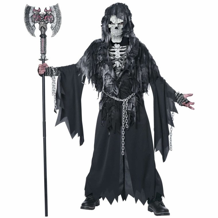 Evil Unchained Grim Reaper Horror Skeleton Monster Halloween Boys Costume