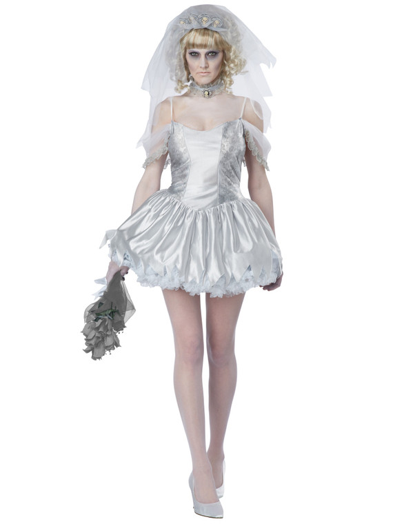Ghostly Bride Ghost Wedding Corpse Day Of The Dead Halloween Womens Costume
