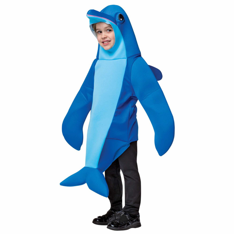 Dolphin Sea Creatures Aquatic Mammal Blue Fish Toddler Girls Boys Costume 3-4T