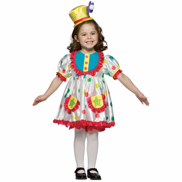Clown Circus Birthday Party Funny Book Week Dress Up Girls Costume 4-6X