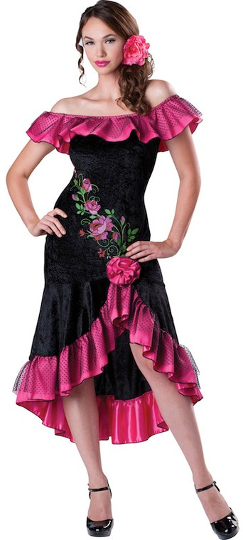 Flirty Flamenco Latin Spanish Dancer Women Costume
