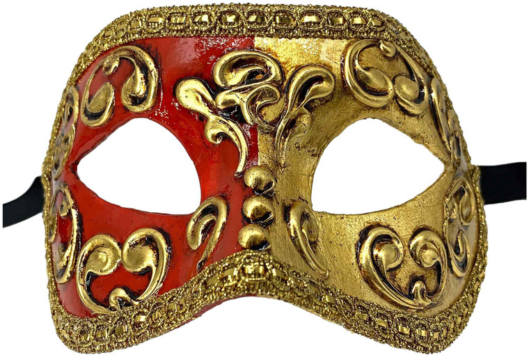 Colombina Mezza Red Venetian Italian Made Masquerade Womens Mens Mask