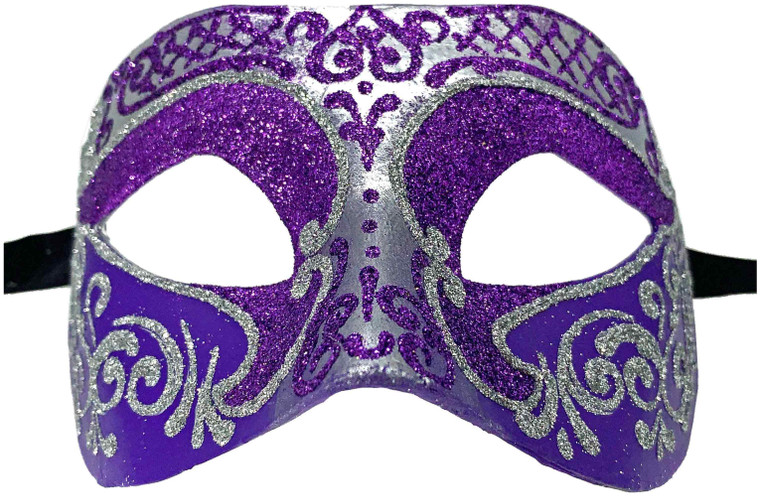 Settecento Brill Silver Purple Venetian Italian Made Masquerade Womens Mask