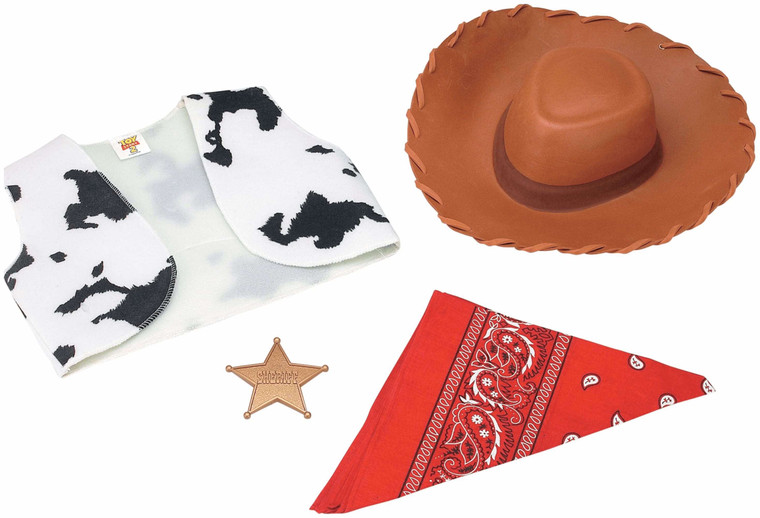 Woody Toy Story Disney Pixar Hat Vest Star Bandana Kids Boys Costume Kit