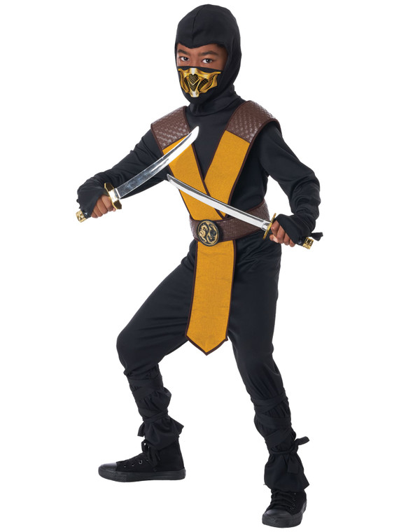 Dragon Master Ninja Yellow Japanese Warrior Samurai Book Week Boys Costume