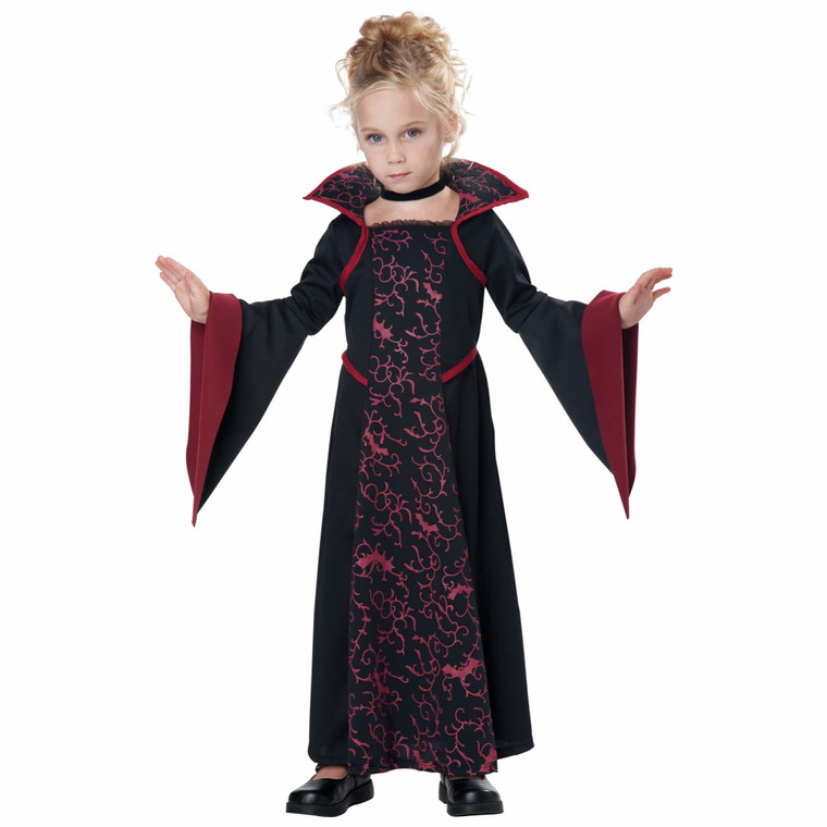 Royal Vampire Vampiress Gothic Medieval Halloween Toddler Girls Costume