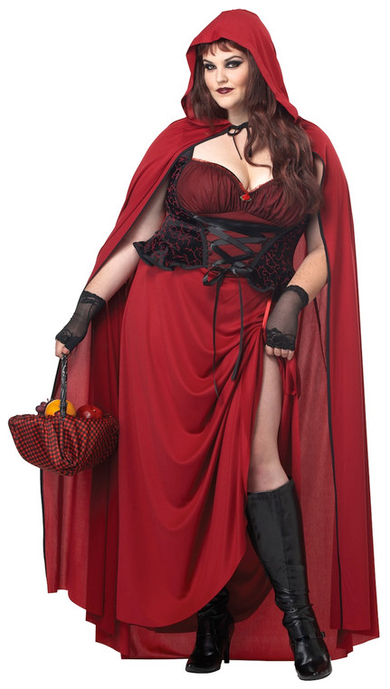 Dark Little Red Riding Hood Fairytale Story Book Week Women Costume Plus
